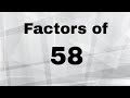 Understanding the Factors and Prime Numbers of 58