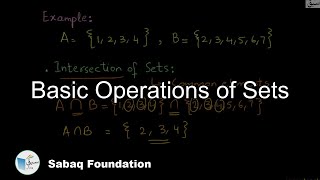Basic Operations of Sets