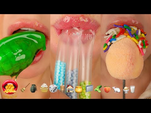 EMOJI CHALLENGE FONDANT Honey ASMR Mouth Sounds Mukbang 먹방