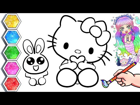 Hello Kitty Drawing & Coloring for Kid | How To Draw Hello Kitty Step By Step #art #cute #satisfying