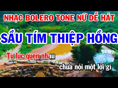 Nhạc Karaoke Bolero Tone Nữ – Sầu Tím Thiệp Hồng – Người Tình Không Đến