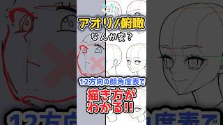 【顔の角度表】アオリも俯瞰も苦手な人へ。描き方、ついに理解できた　#みにまるコミック #イラスト初心者 #顔の描き方