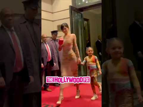 Kylie Jenner & Stormi Webster Wear Matching Jean Paul Gaultier Outfits While Leaving Their NY Hotel