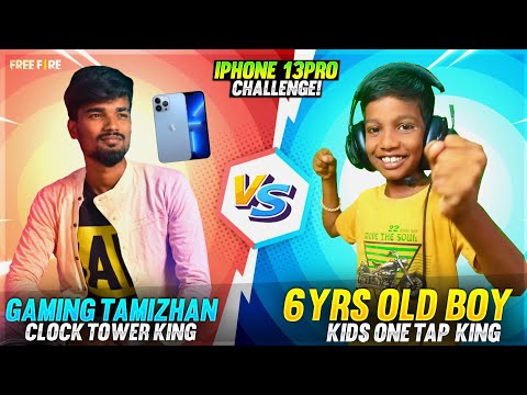 💥 வேற லெவல் ONE TAP !! Gaming Tamizhan vs 6Yrs Old Boy (Sarathi ) IPhone 13 Pro Max Challenge