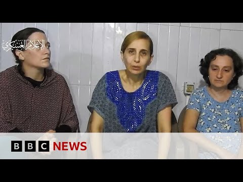 Hamas releases video showing three women held hostage in Gaza - BBC News