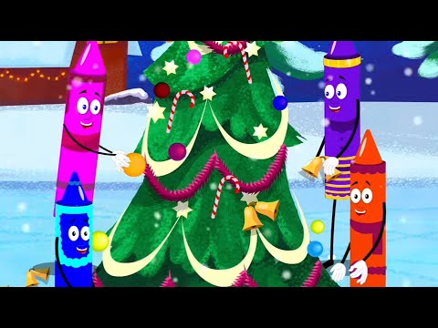 Christmas Five Little Crayons, Learning Videos Xmas Songs for Kids