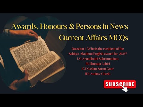 Awards, Honors & Persons in News | Important MCQs | Speech on success