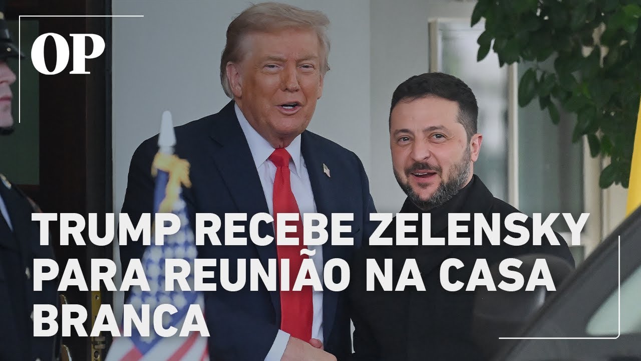Veja o momento em que Donald Trump recebe Zelensky para reunião na Casa Branca