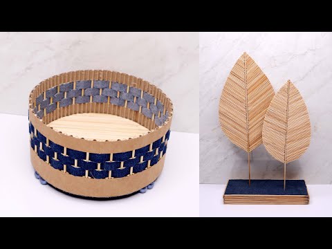 Creative things with waste materials | Ide dekorasi wadah serbaguna dari jeans bekas dan stik bambu