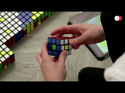 A mosaic made from 6,111 Rubik’s Cubes