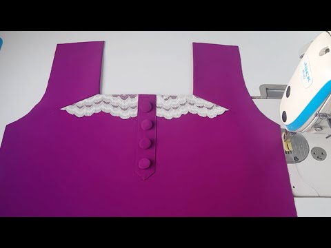 Neck design cutting and stitching with lace Quickly easily