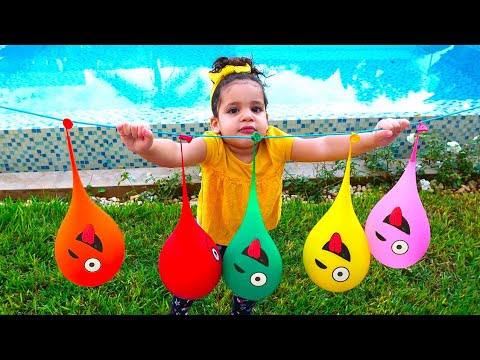 Daddy Finger Nursery Rhymes | learn colors with balloons !amira