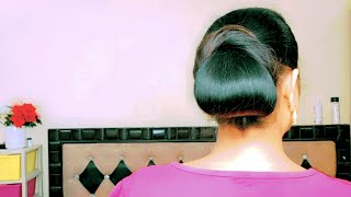 self hair style for long n thin hair #hairstyle #bun #selfhairstyle #hair