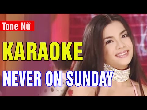 Never On Sunday Karaoke | Trish, Shayla, Thanh Trúc, Thụy Trâm | Asia Karaoke Beat Chuẩn