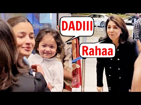 Raha Kapoor Cutest Moment Talking To Dadi Neetu Kapoor At Mumbai Airport