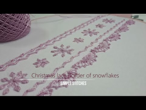 Border line of snowflakes Border Embroidery Simple stitches