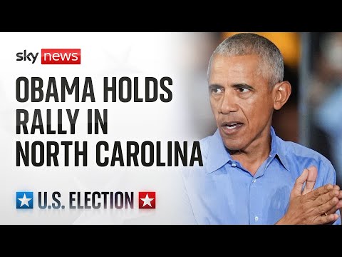 Watch live: Former US President Barack Obama holds rally in North Carolina