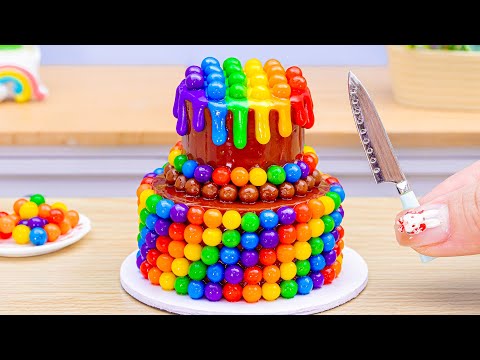 Amazing Rainbow Cake | Best Miniature Rainbow Chocolate Cake Decorating Recipe by Lotus Cakes