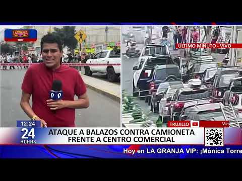 Atacan a balazos camioneta frente a centro comercial de Trujillo: dos personas resultaron heridas