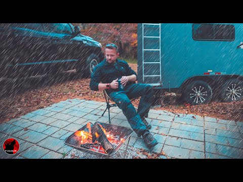 Going Off-Grid for a Rainy Night and the Cabin - Fire - Cook - Camp
