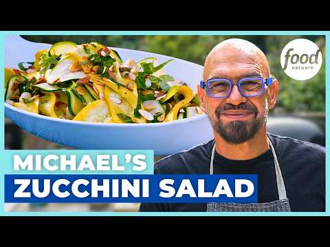 Michael Symon's 5-Star Shaved Zucchini Salad 🌟 Symon’s Dinners Cooking Out | Food Network