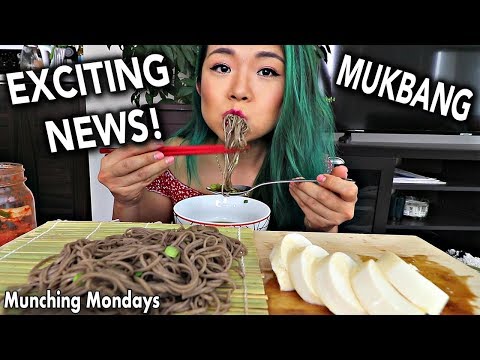 Cold Soba Noodles & Extra Soft Tofu VEGAN MUKBANG // Munching Mondays Ep.24