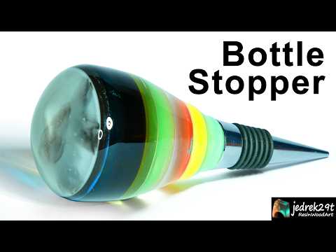 “DIY Epoxy Resin Bottle Stopper - recycled art from project scraps!”