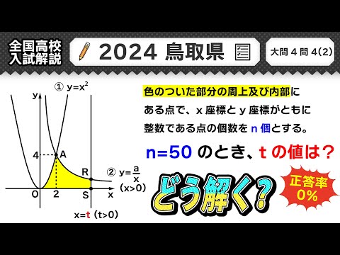 【2024年鳥取県 高校入試 問題】公立高校受験 数学解説 大問４【令和６年度 全国高校入試数学解説】