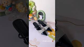 Heels hitam putih #unboxing #shopeehaul #heelsmurah #heelsfordays #heelsandals