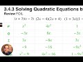 Solving Quadratic Equations by Factoring Techniques