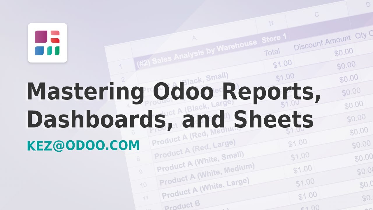 Mastering Odoo Reports, Dashboards, and Sheets: A Comprehensive Guide | 28.01.2025

Dive deep into the world of Odoo reporting with this detailed 1-hour guide! Learn how to harness the power of Odoo Dashboards ...