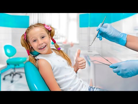 Nastya puts on braces for straight teeth