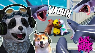 BERANTEM DI TENGAH LAUT YANG BANYAK HIU GANAS!!! - Gang Beasts Indonesia