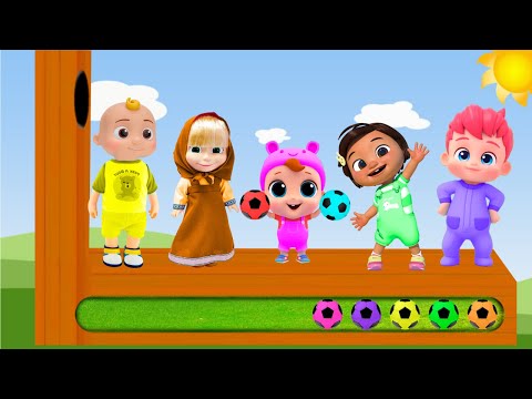 Coloring Pages For Children With Masha And The Bear And Colored Ball Coloring Song #color_song