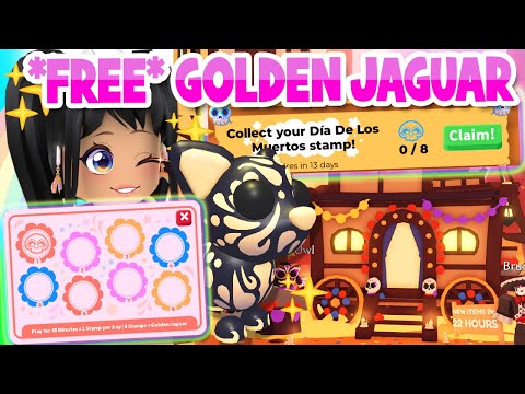 HOW TO GET ALL 8 STAMPS & FREE GOLDEN JAGUAR in Adopt Me! (roblox)