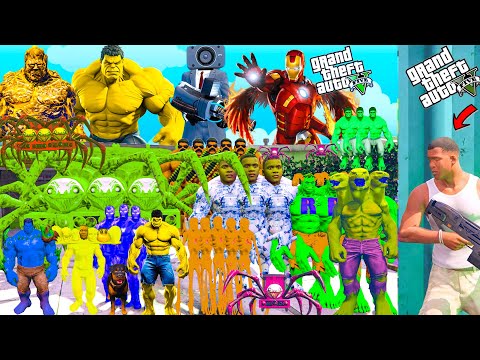 Franklin and Shinchan Playing Chupan Chupai With 3 HEADED FRANKLIN & Black Franklin GTA5 AVENGERS