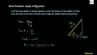Word problem when Hypotenuse and Angle of Elevation are Given