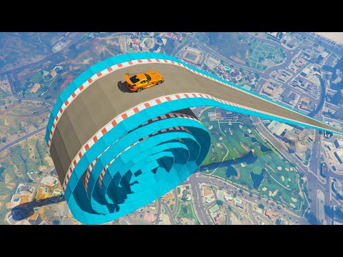 قراند سباق السيارات منحدر شترتون | GTA 5 Duct Tape Ramp Race