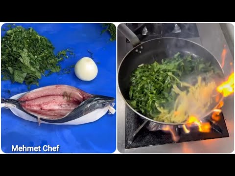 Palamut Balığı Ispanak Ve Soğan Bonito Fish Spinach And Onion