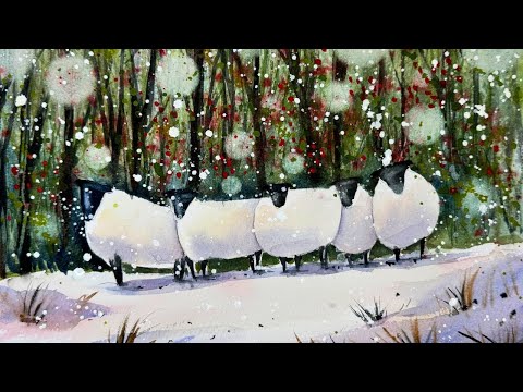 Create Your Own Festive Sheep In 8 Easy Steps - Watercolour Tutorial