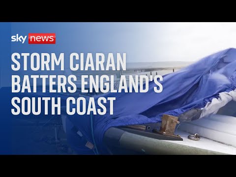 Storm Ciaran: Power cuts and school closures on England's south coast