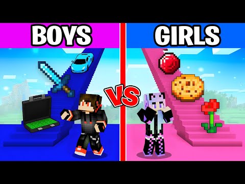 Boy vs Girl Staircase Challenge in Minecraft!