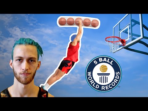 WORLD RECORD 5 Ball Dunk Challenge! Jordan Kilganon