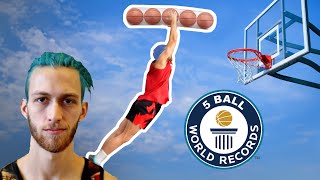WORLD RECORD 5 Ball Dunk Challenge! Jordan Kilganon