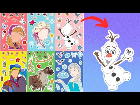 FROZEN! DIY Make a Face Stickers Activity with Anna, Elsa, Olaf and Friends #frozen #frozen2