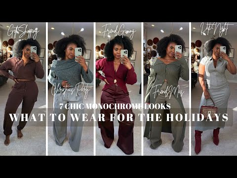 HOLIDAY OUTFIT IDEAS || 7 Monochrome Looks for all your Events - Friendsgiving, Christmas + MORE