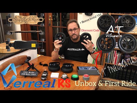 Verreal RS All - Terrain Pneumatic 150mm x 48mm wheel Unbox & First Ride -Andrew Penman  Vlog No.177