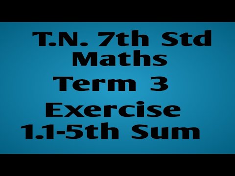 T.N. 7th Std Term3, Exercise 1.1-5th Sum