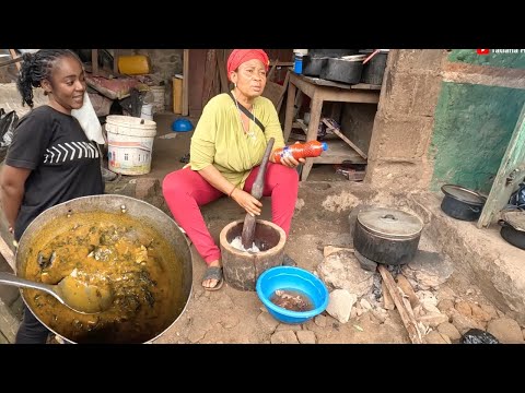 Cooking Most Famous DISH for IGBO's IN Nigeria | bitter leaves soup with pounded Cocoyam