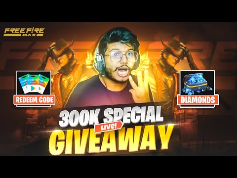 300k Special Free Fire Live Giveaway Custom Room | FF Live Team Code Giveaway | ff live giveaway